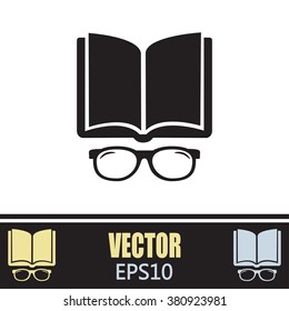 Vector illustration glasses with a bookVector illustration glass