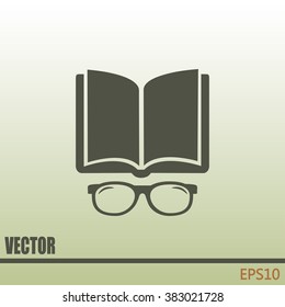 Vector illustration glasses with a bookVector illustration glass