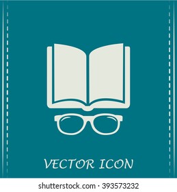 Vector illustration glasses with a bookVector illustration glass
