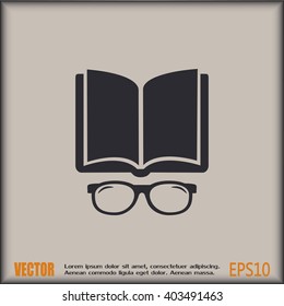 Vector illustration glasses with a bookVector illustration glass
