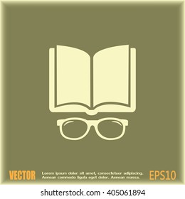 Vector illustration glasses with a bookVector illustration glass