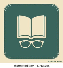Vector illustration glasses with a bookVector illustration glass