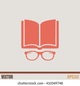 Vector illustration glasses with a bookVector illustration glass