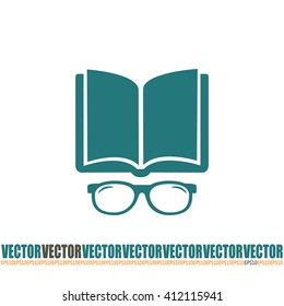 Vector illustration glasses with a bookVector illustration glass