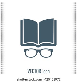 Vector illustration glasses with a bookVector illustration glass