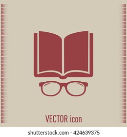 Vector illustration glasses with a bookVector illustration glass