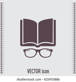 Vector illustration glasses with a bookVector illustration glass