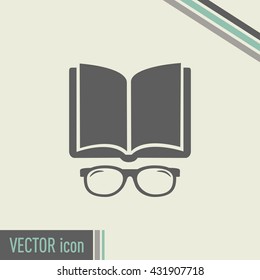 Vector illustration glasses with a bookVector illustration glass