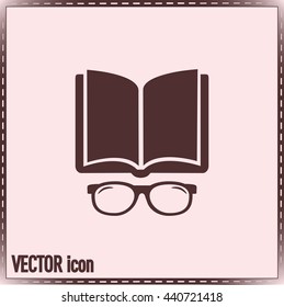 Vector illustration glasses with a bookVector illustration glass