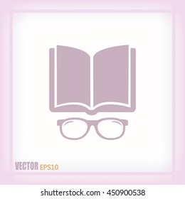 Vector illustration glasses with a bookVector illustration glass
