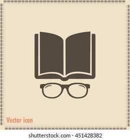 Vector illustration glasses with a bookVector illustration glass