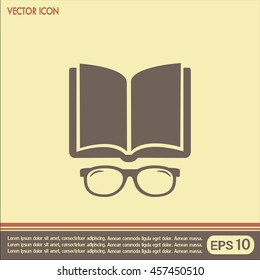 Vector illustration glasses with a bookVector illustration glass