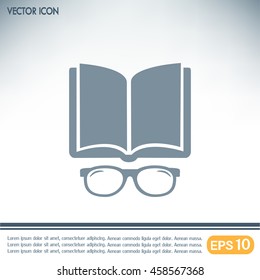 Vector illustration glasses with a bookVector illustration glass