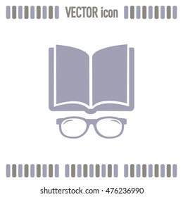 Vector illustration glasses with a bookVector illustration glass