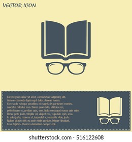 Vector illustration glasses with a bookVector illustration glass