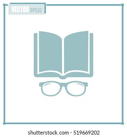 Vector illustration glasses with a bookVector illustration glass
