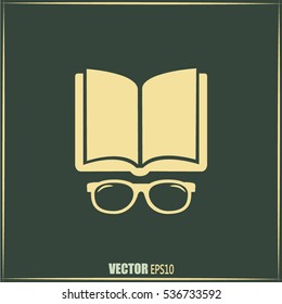 Vector illustration glasses with a bookVector illustration glass