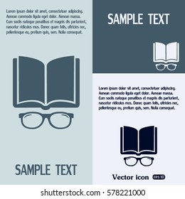 Vector illustration glasses with a bookVector illustration glass
