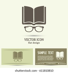 Vector illustration glasses with a bookVector illustration glass