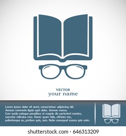 Vector illustration glasses with a bookVector illustration glass