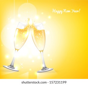 Vector illustration of Glasses of champagne