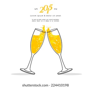 Vector illustration of Glasses of champagne