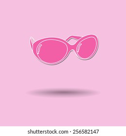 Vector illustration of  Glasses color background.