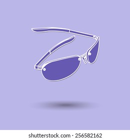 Vector illustration of  Glasses color background.