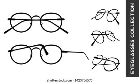 Vector illustration of glasses frame logo concept with black color