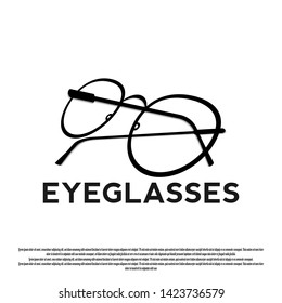 Vector illustration of glasses frame logo concept with black color