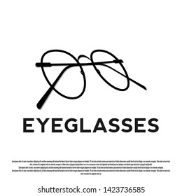 Vector illustration of glasses frame logo concept with black color
