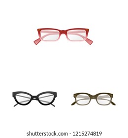 Vector illustration of glasses and frame sign. Collection of glasses and accessory stock vector illustration.