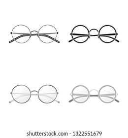 Vector illustration of glasses and frame sign. Collection of glasses and accessory stock symbol for web.