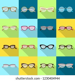 Vector illustration of glasses and frame symbol. Set of glasses and accessory stock vector illustration.