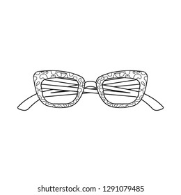 Vector illustration of glasses and frame symbol. Collection of glasses and accessory stock symbol for web.