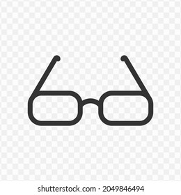 Vector illustration of glasses icon in dark color and transparent background(png).