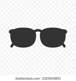 Vector illustration of glasses icon in dark color and transparent background(PNG).