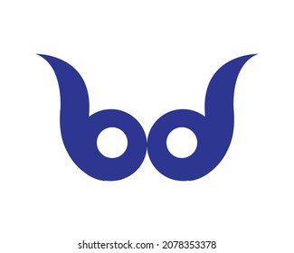 
Vector illustration of glasses or letter b and  d design