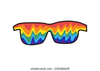 Ilustración vectorial de gafas con gafas multicolores. 