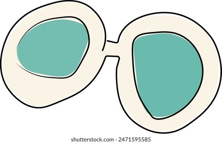 Ilustración vectorial de gafas sobre fondo blanco. Clip de arte. Pegatina para el Anuncio de verano, tarjetas de visita.