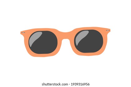 vector illustration of glasses. orange sunglasses