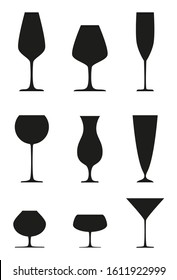 Vector illustration. Glasses set isolated icon.
