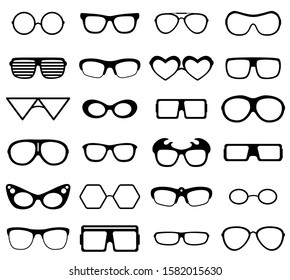 vector illustration of glasses silhouette series