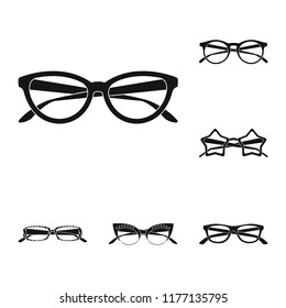 Vector illustration of glasses and sunglasses icon. Collection of glasses and accessory stock symbol for web.