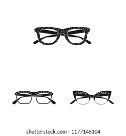 Vector illustration of glasses and sunglasses icon. Collection of glasses and accessory vector icon for stock.