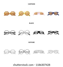 Vector illustration of glasses and sunglasses logo. Collection of glasses and accessory stock vector illustration.