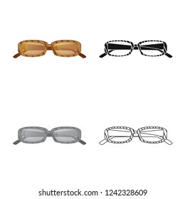 Vector illustration of glasses and sunglasses logo. Collection of glasses and accessory stock vector illustration.
