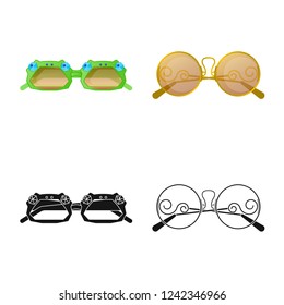 Vector illustration of glasses and sunglasses logo. Collection of glasses and accessory vector icon for stock.