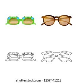 Vector illustration of glasses and sunglasses logo. Collection of glasses and accessory stock symbol for web.