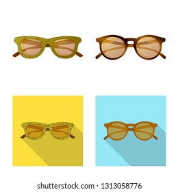 Vector illustration of glasses and sunglasses logo. Collection of glasses and accessory vector icon for stock.